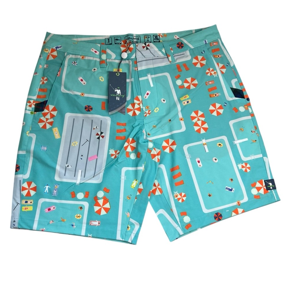William Murray NEW Men’s Loud Swim Print Golf Swim Athletic Size 34 & 36 Shorts